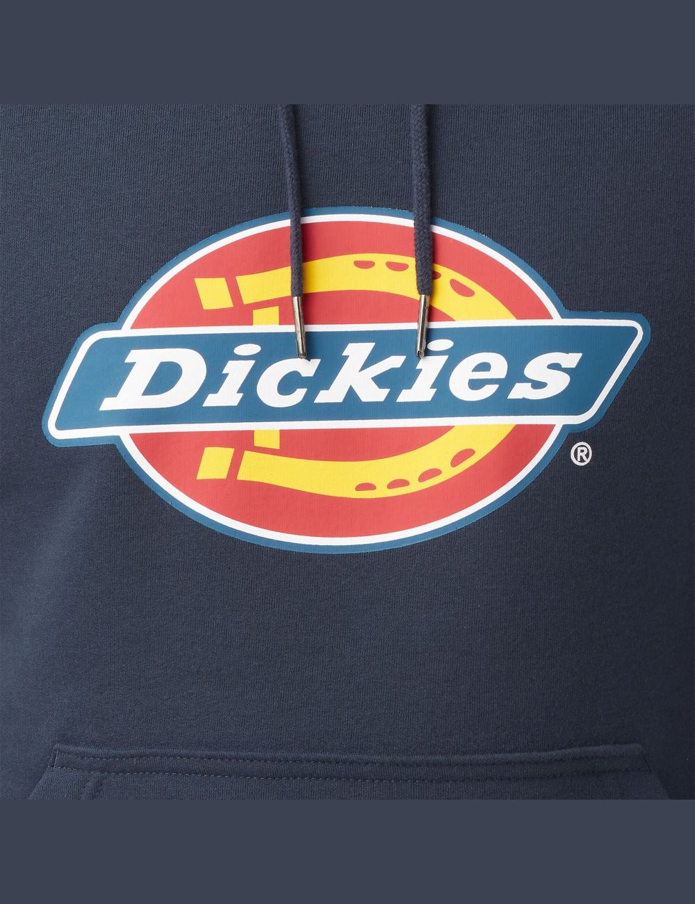 Dark Navy Dickies Water Repellent Tri-Color Logo Hoodies | 076TYRNQE