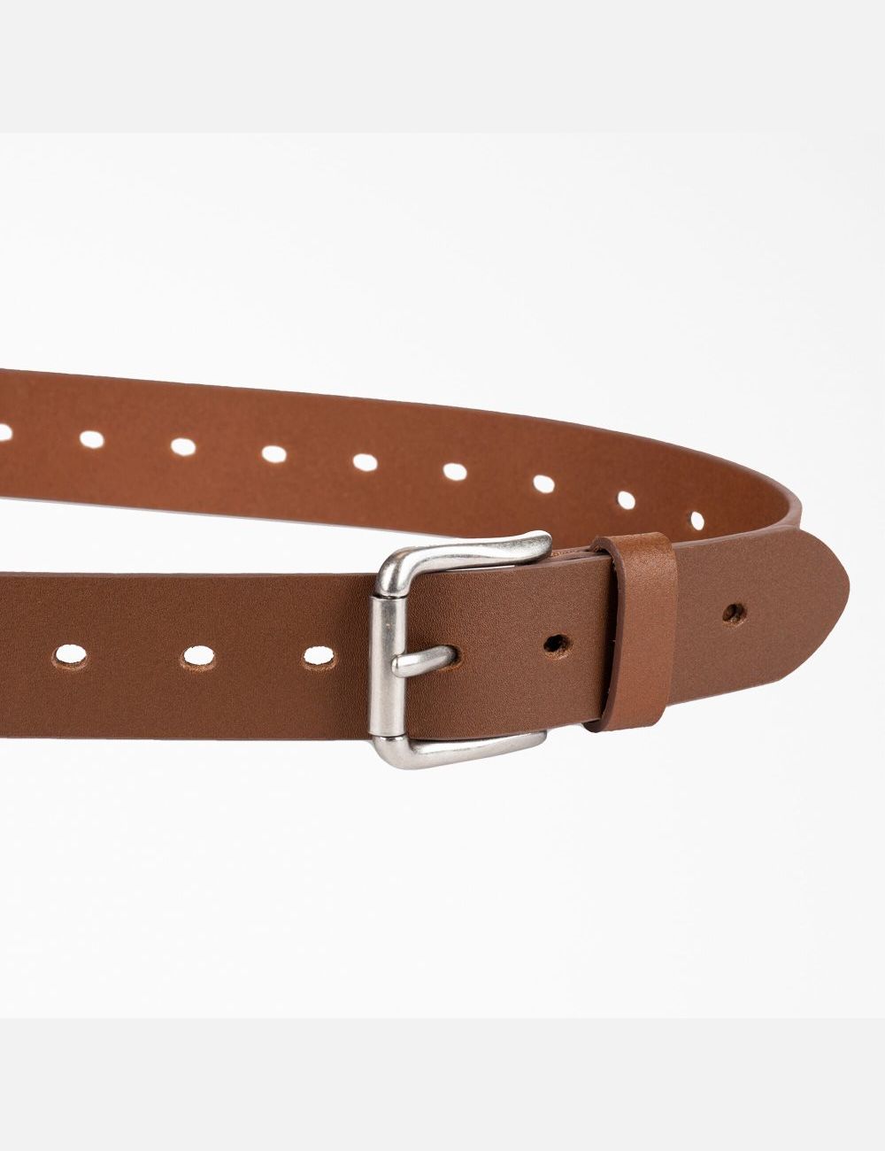 Dark Tan Dickies Perforated Leather Belts & Suspenders | 682RHJPZD