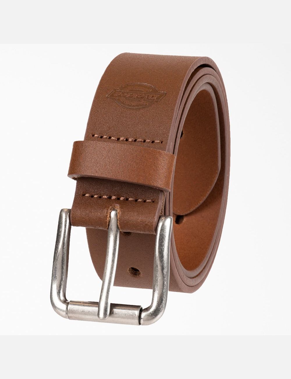 Dark Tan Dickies Perforated Leather Belts & Suspenders | 682RHJPZD