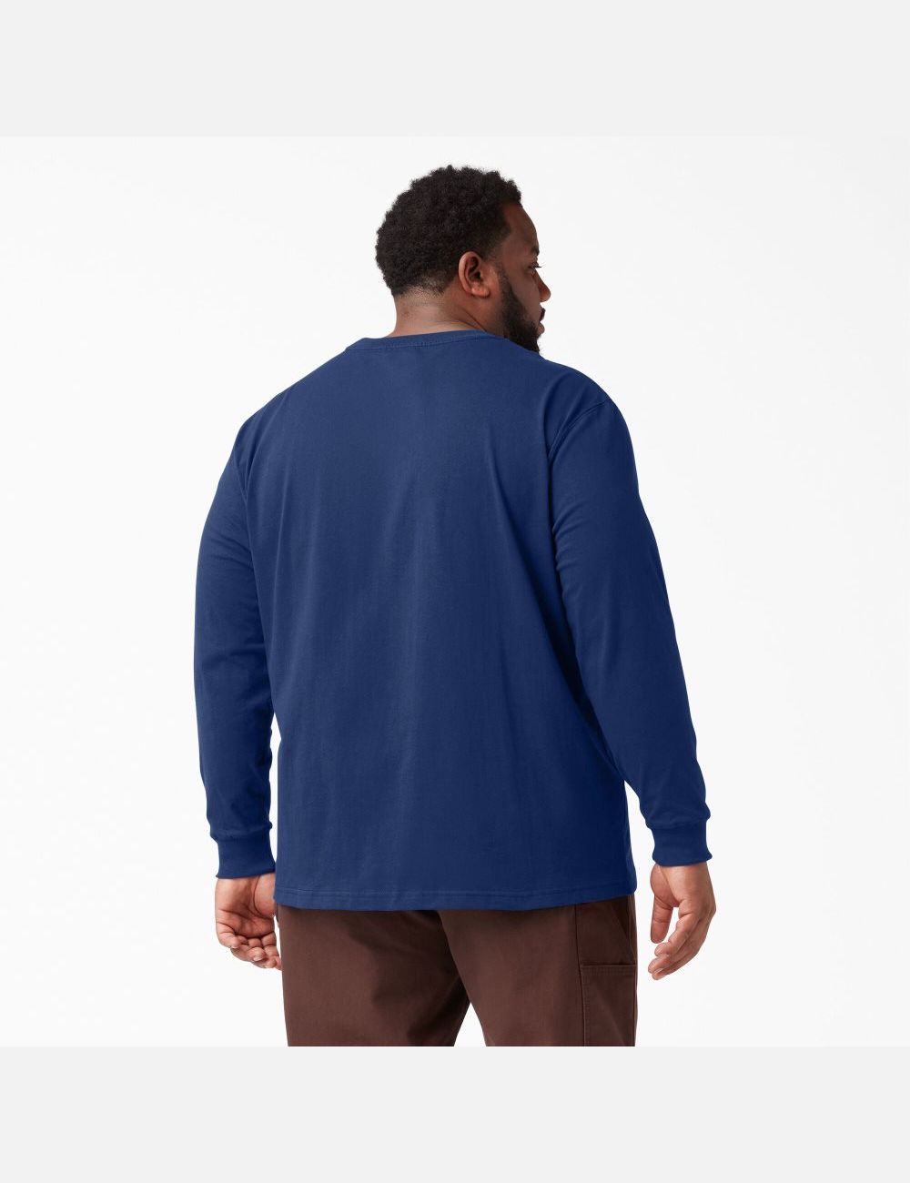 Deep Blue Dickies Heavyweight Crew Neck Long Sleeve T-Shirts | 396XZOEMF