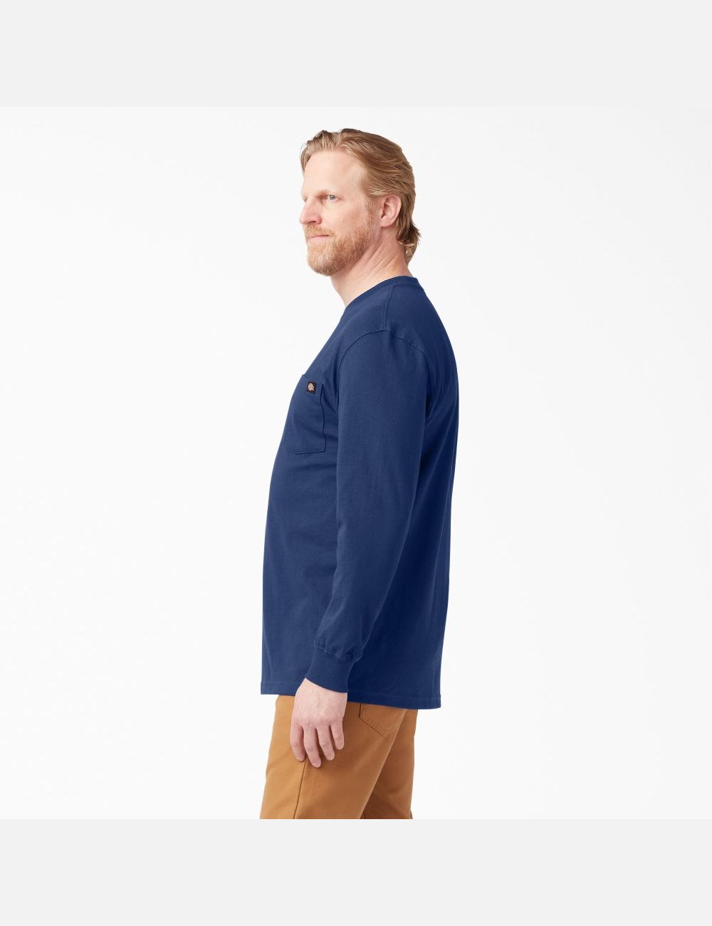 Deep Blue Dickies Heavyweight Crew Neck Shirts | 507RBAUCF