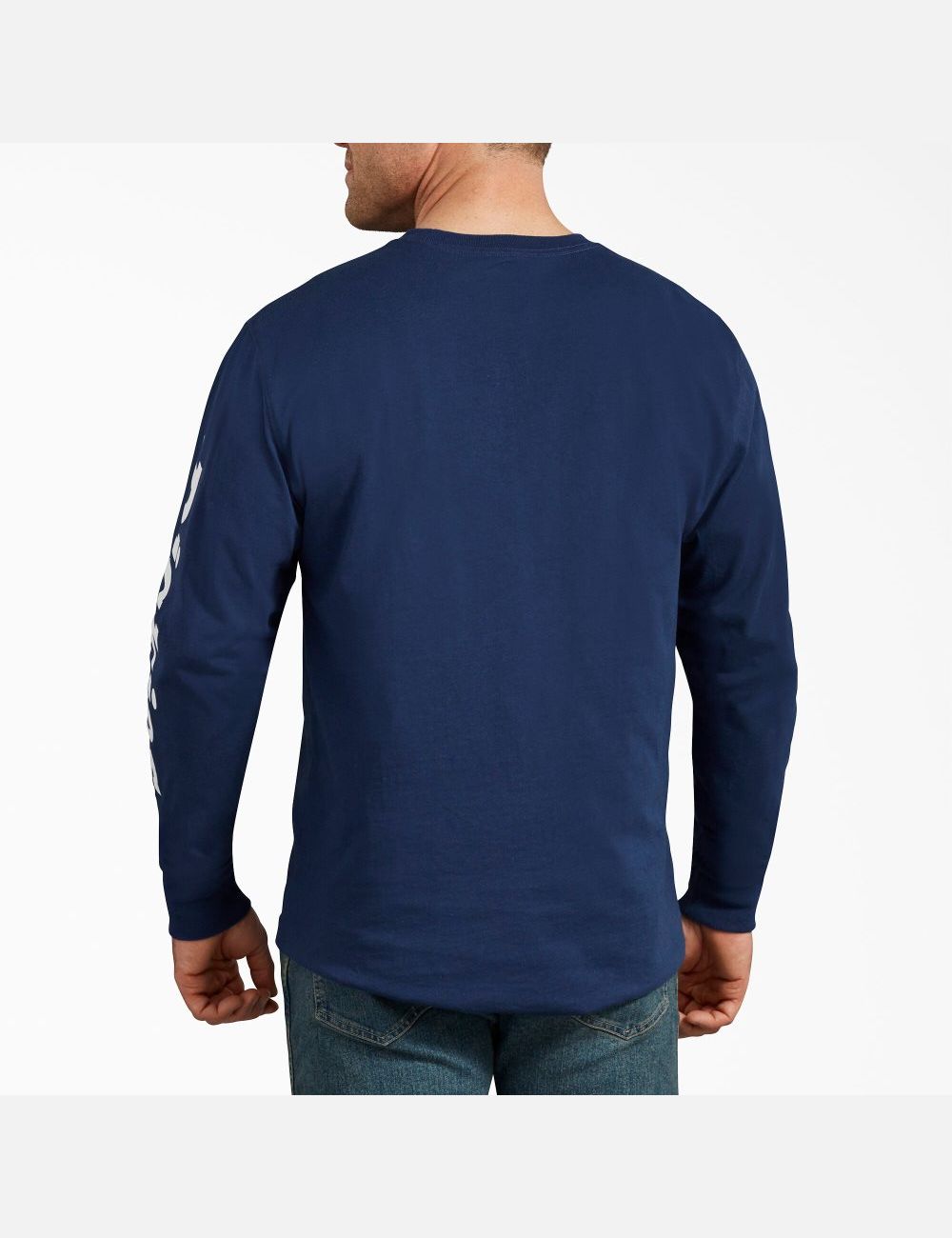 Deep Blue Dickies Long-Sleeve Graphic T-Shirts | 249EDXACO