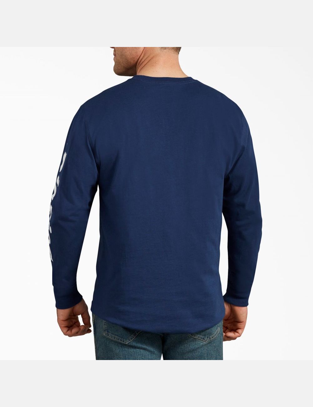 Deep Blue Dickies Long-Sleeve Graphic T-Shirts | 249EDXACO