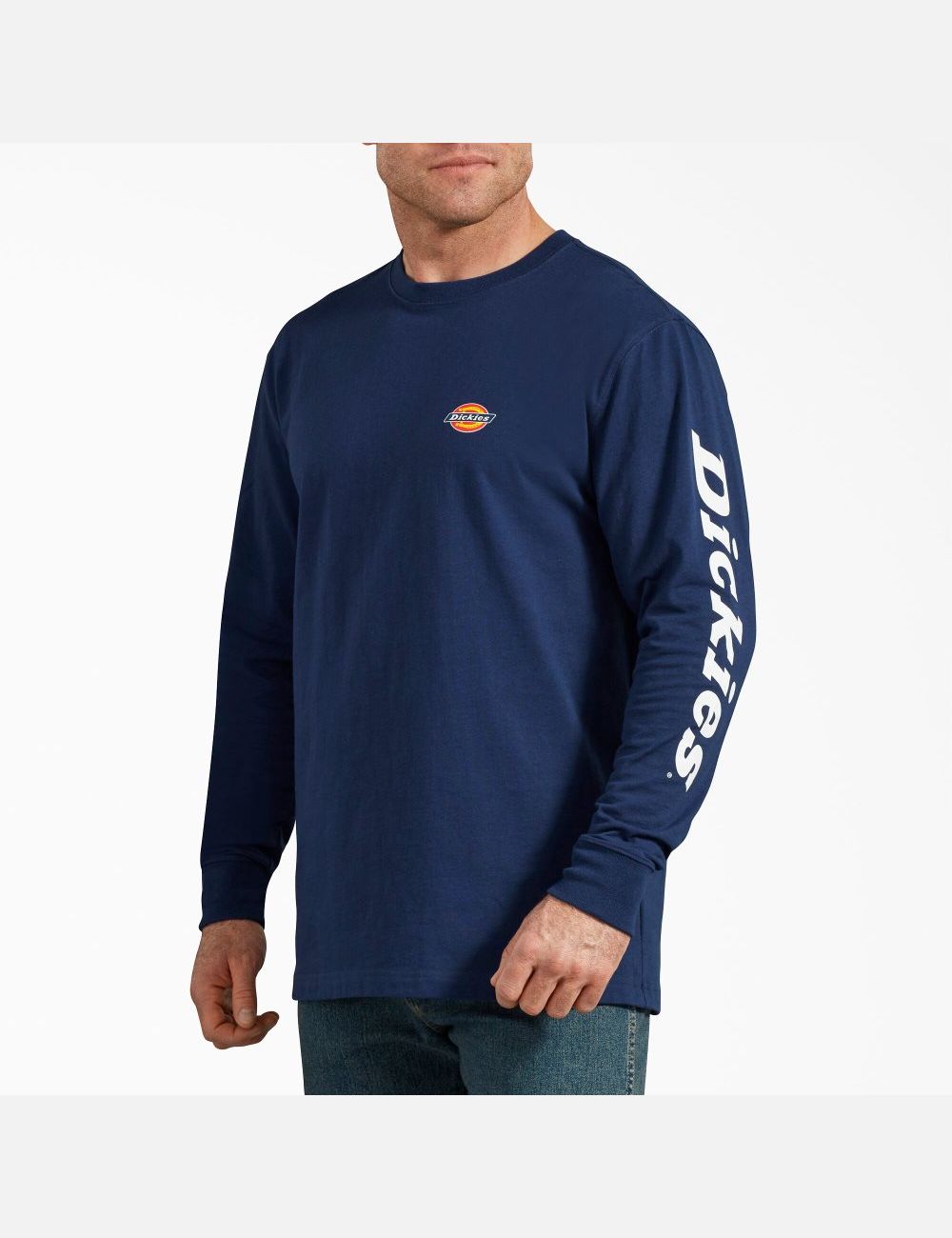 Deep Blue Dickies Long-Sleeve Graphic T-Shirts | 249EDXACO