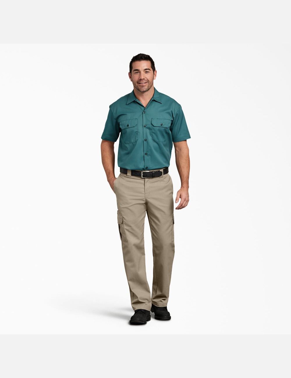 Desert Sand Dickies FLEX Regular Fit Straight Leg Cargo Pants | 485ZNXGTD