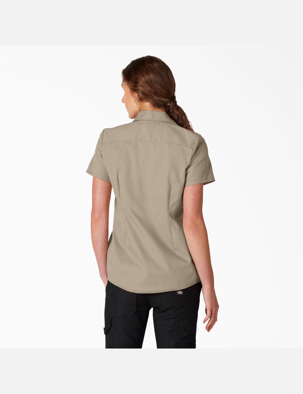 Desert Sand Dickies FLEX Short Sleeve Work Shirts | 548XBAKVI