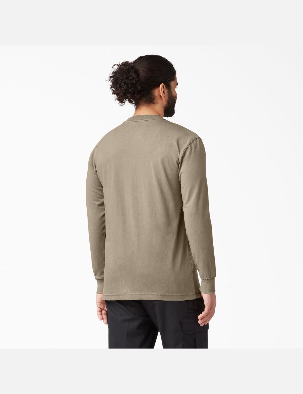 Desert Sand Dickies Heavyweight Crew Neck Shirts | 037FAUIYD