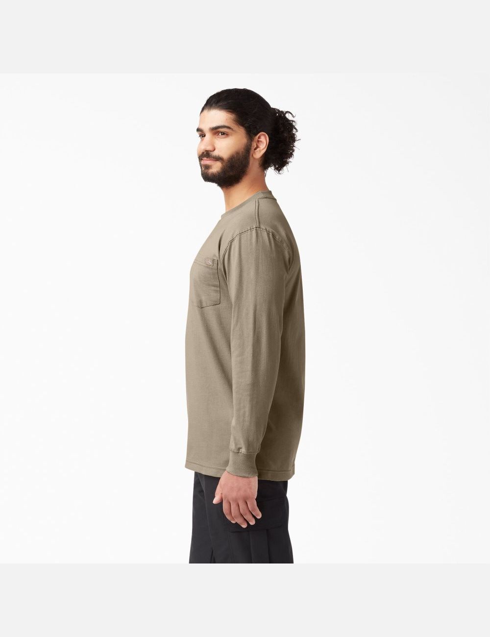 Desert Sand Dickies Heavyweight Crew Neck Shirts | 037FAUIYD