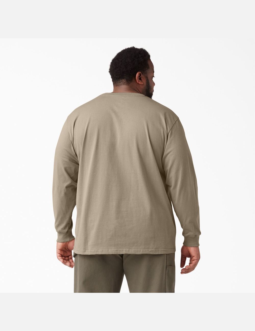 Desert Sand Dickies Heavyweight Crew Neck Shirts | 037FAUIYD