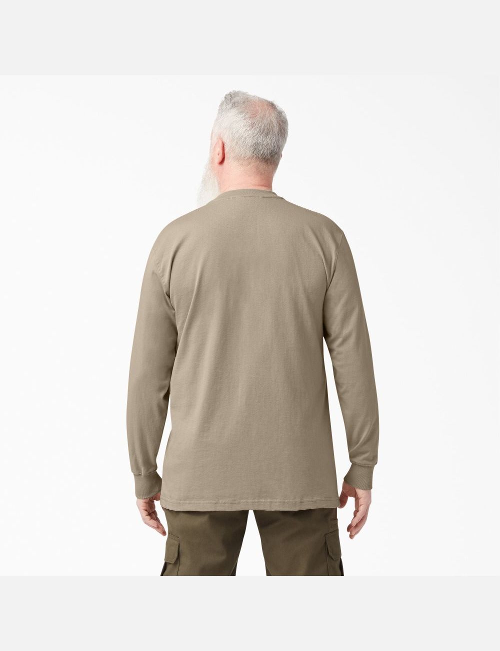 Desert Sand Dickies Long Sleeve Heavyweight Henley T-Shirts | 204ZTIEVJ