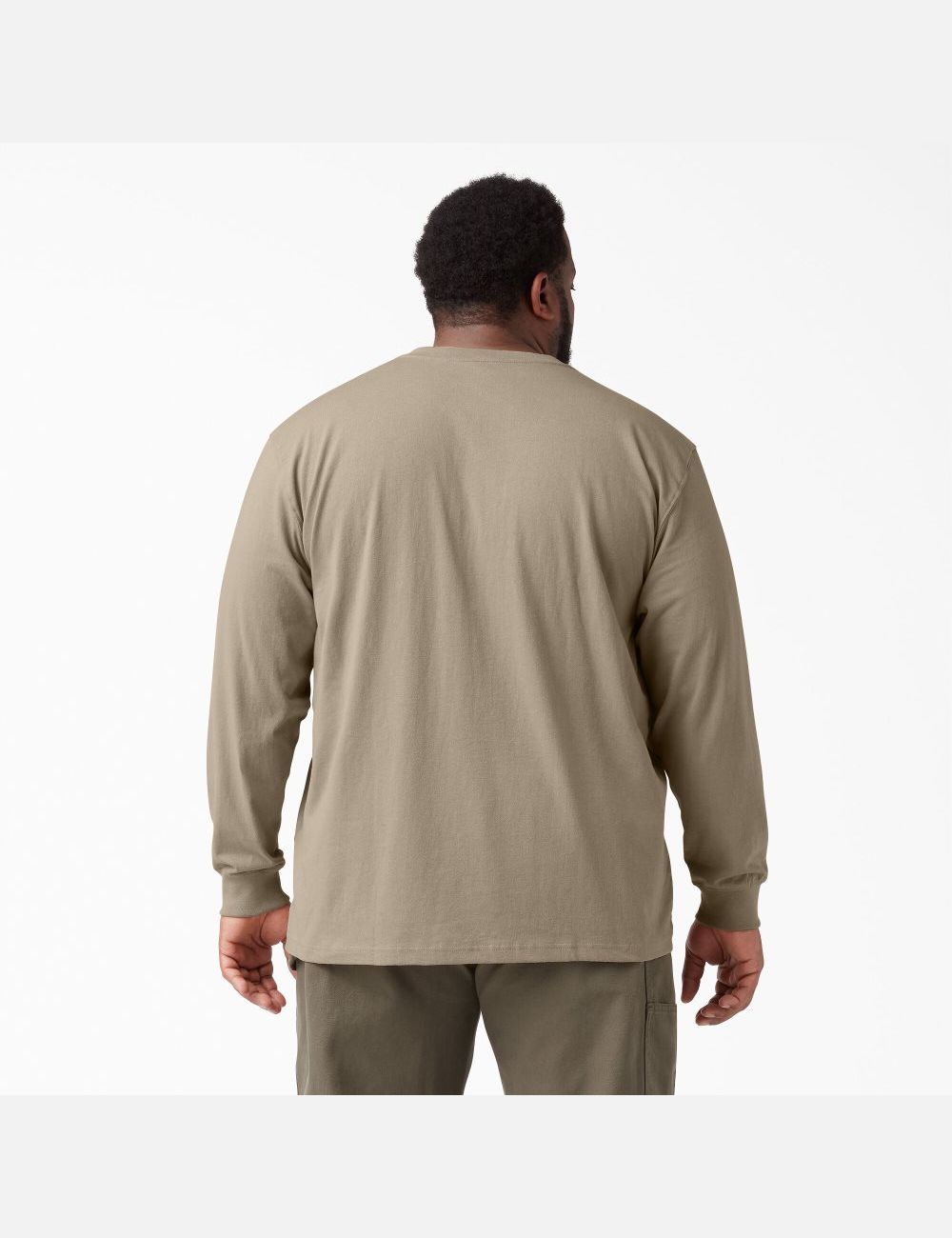 Desert Sand Dickies Long Sleeve Heavyweight Henley T-Shirts | 204ZTIEVJ