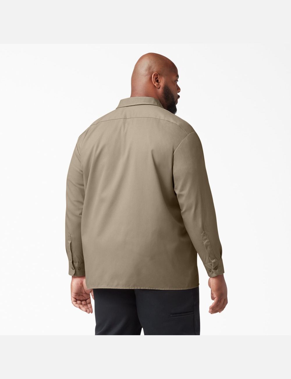 Desert Sand Dickies Long Sleeve Work Shirts | 348DQKJEX