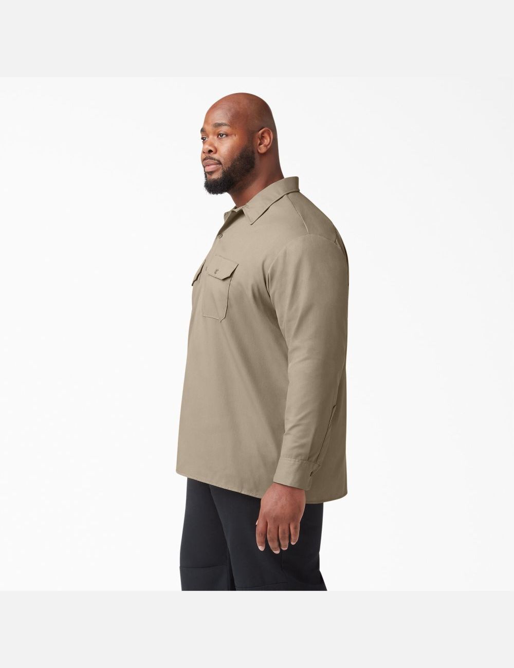 Desert Sand Dickies Long Sleeve Work Shirts | 348DQKJEX