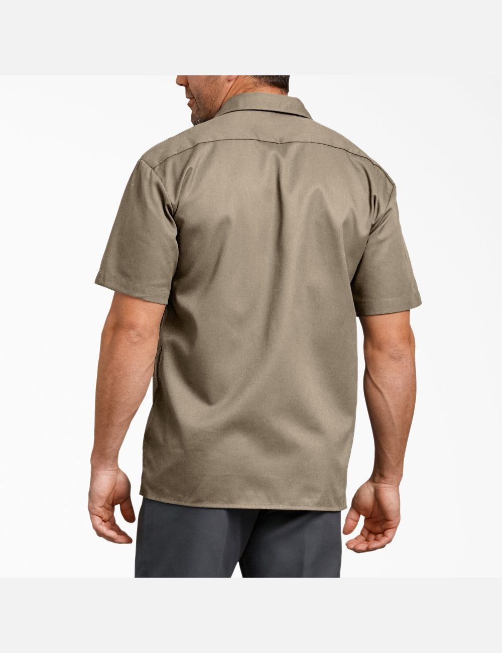 Desert Sand Dickies Relaxed Fit Short Sleeve Work Shirts | 241YXEGJA