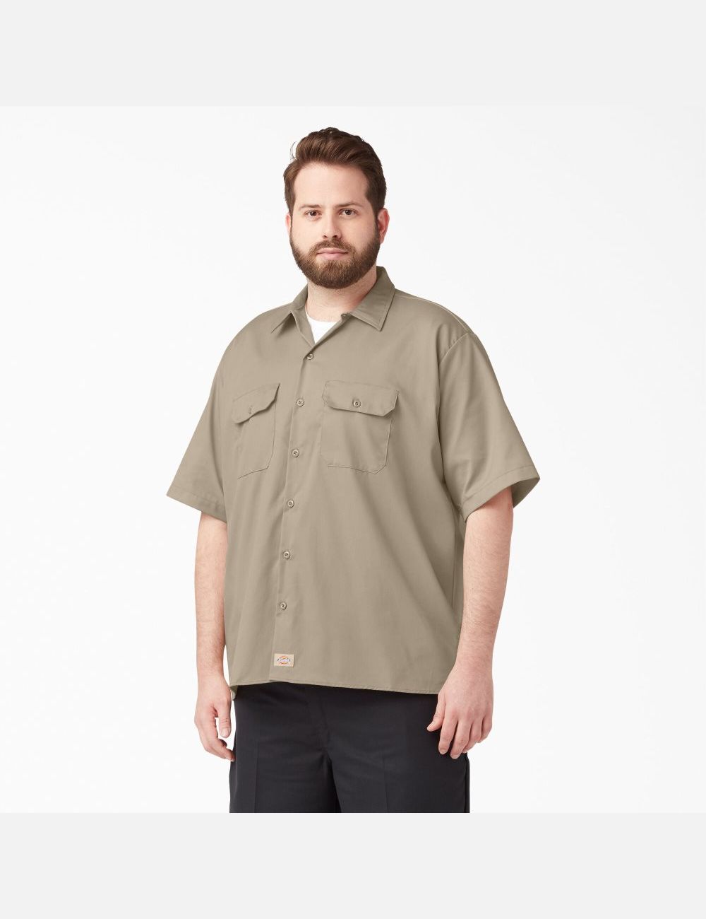 Desert Sand Dickies Relaxed Fit Short Sleeve Work Shirts | 241YXEGJA