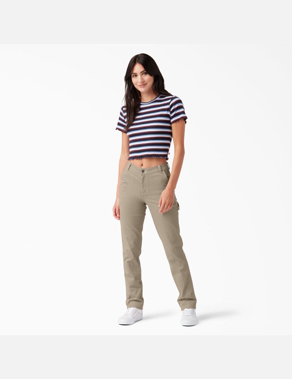 Desert Sand Dickies Roll Hem Carpenter Pants | 542UAFGOQ