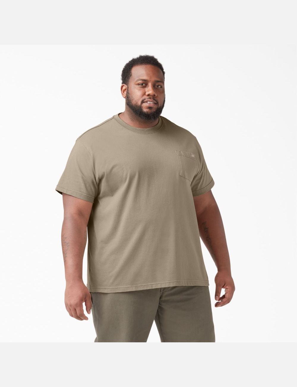 Desert Sand Dickies Short Sleeve Heavyweight T-Shirts | 012QLJWOY