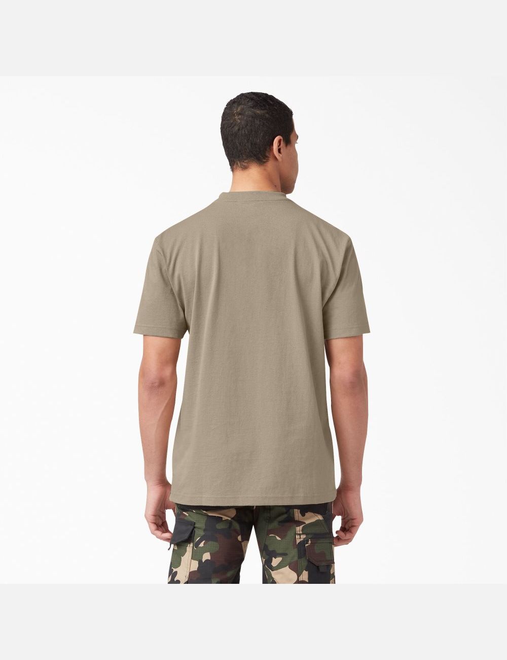 Desert Sand Dickies Short Sleeve Heavyweight Henley Shirts | 016XABTGZ