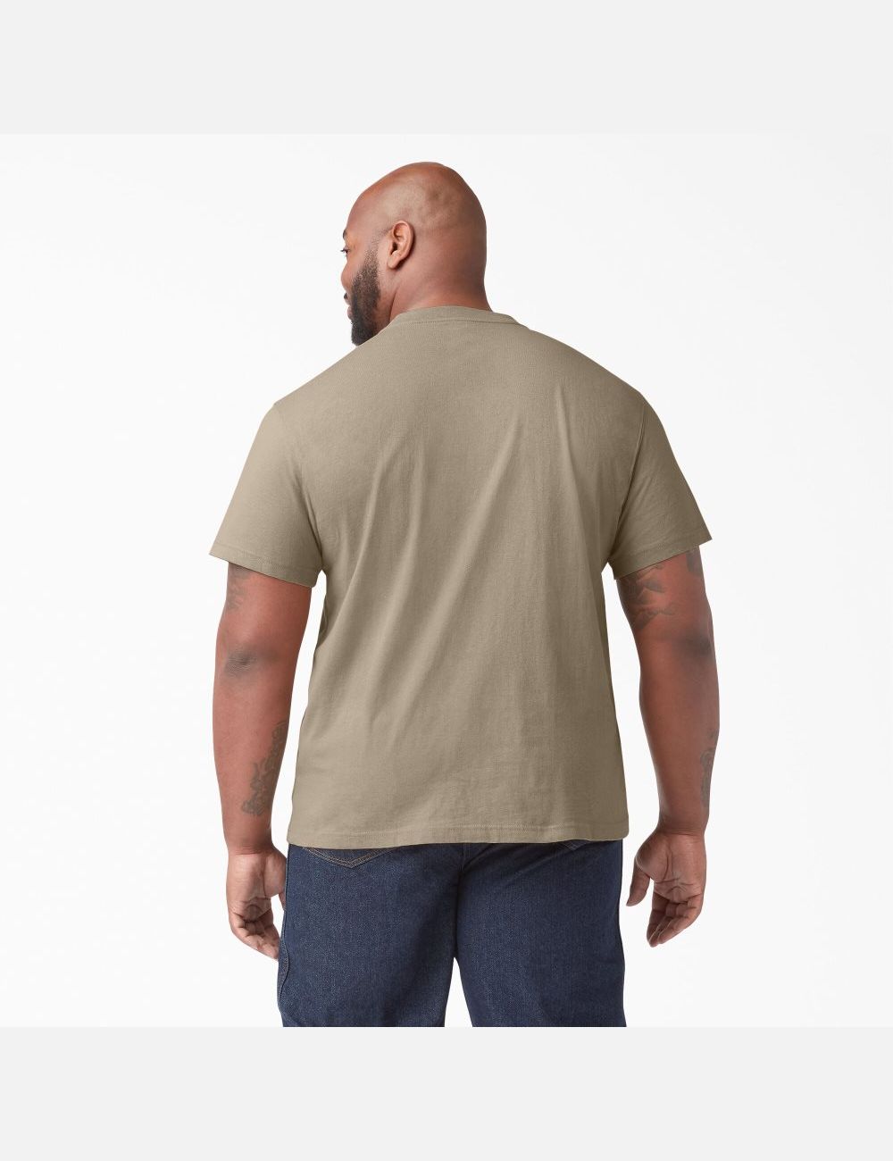 Desert Sand Dickies Short Sleeve Heavyweight Henley Shirts | 016XABTGZ