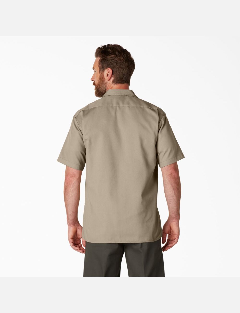 Desert Sand Dickies Short Sleeve Shirts | 074YENFGU