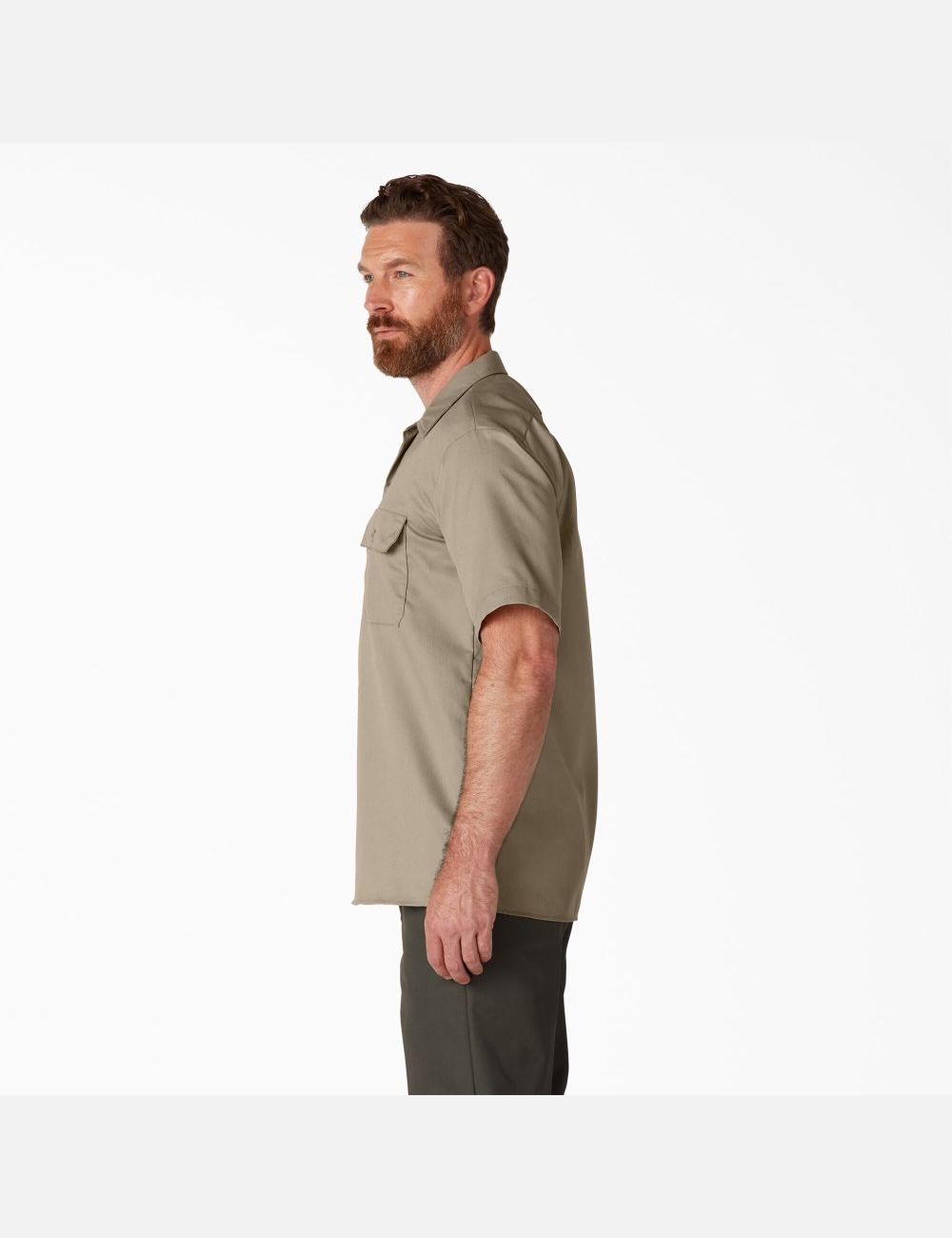 Desert Sand Dickies Short Sleeve Shirts | 074YENFGU