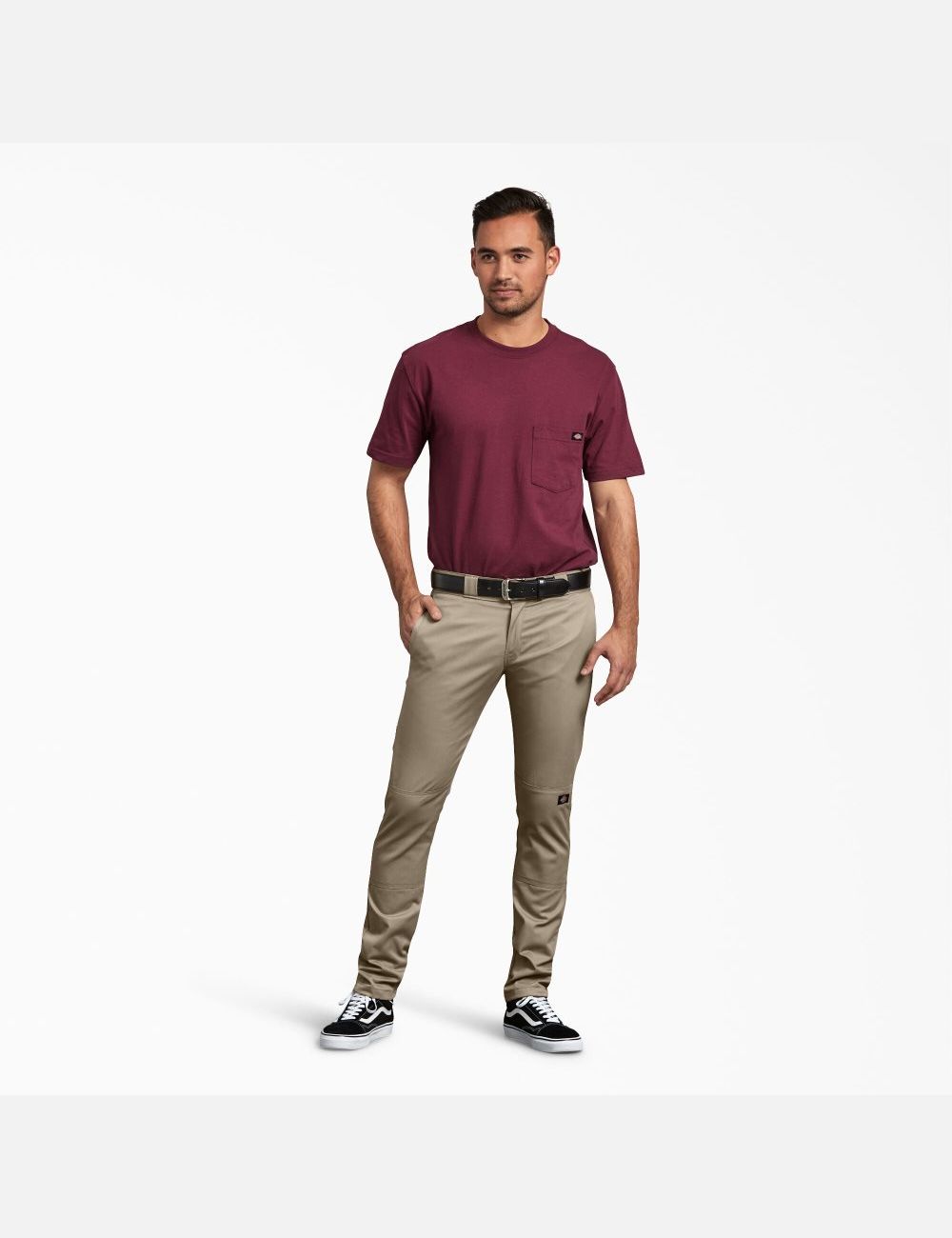 Desert Sand Dickies Skinny Fit Straight Leg Double Knee Pants | 741OTVSGJ