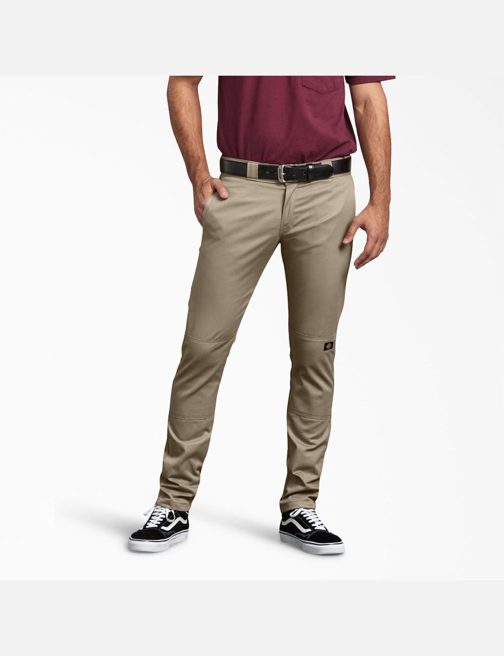 Desert Sand Dickies Skinny Fit Straight Leg Double Knee Pants | 741OTVSGJ