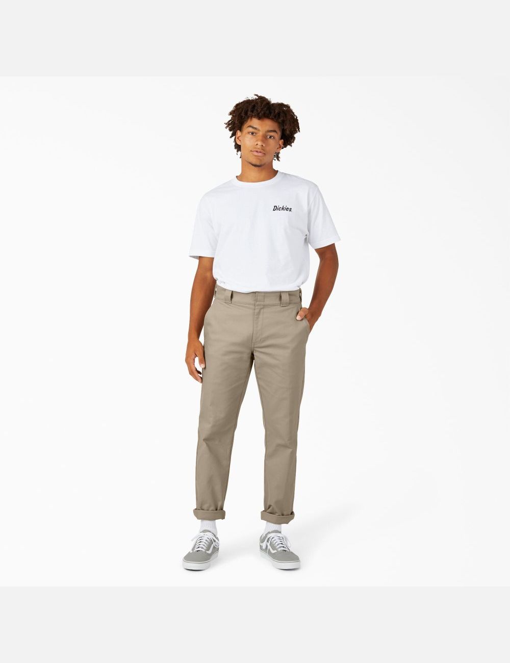 Desert Sand Dickies Slim Taper Twill Pants | 624UFVPQC