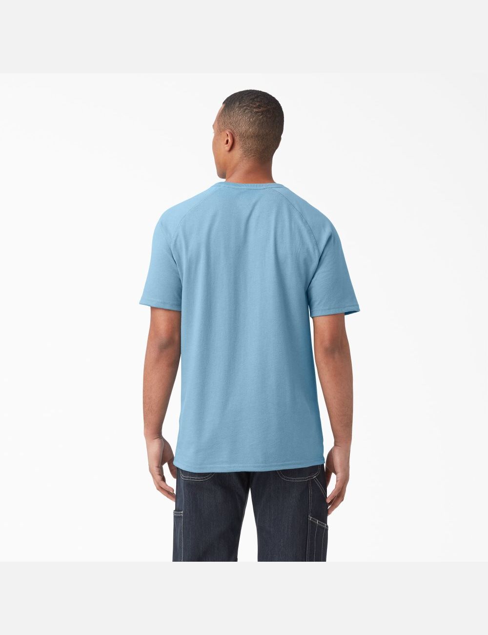 Dusty Blue Dickies Cooling Short Sleeve T-Shirts | 370AJHOVD