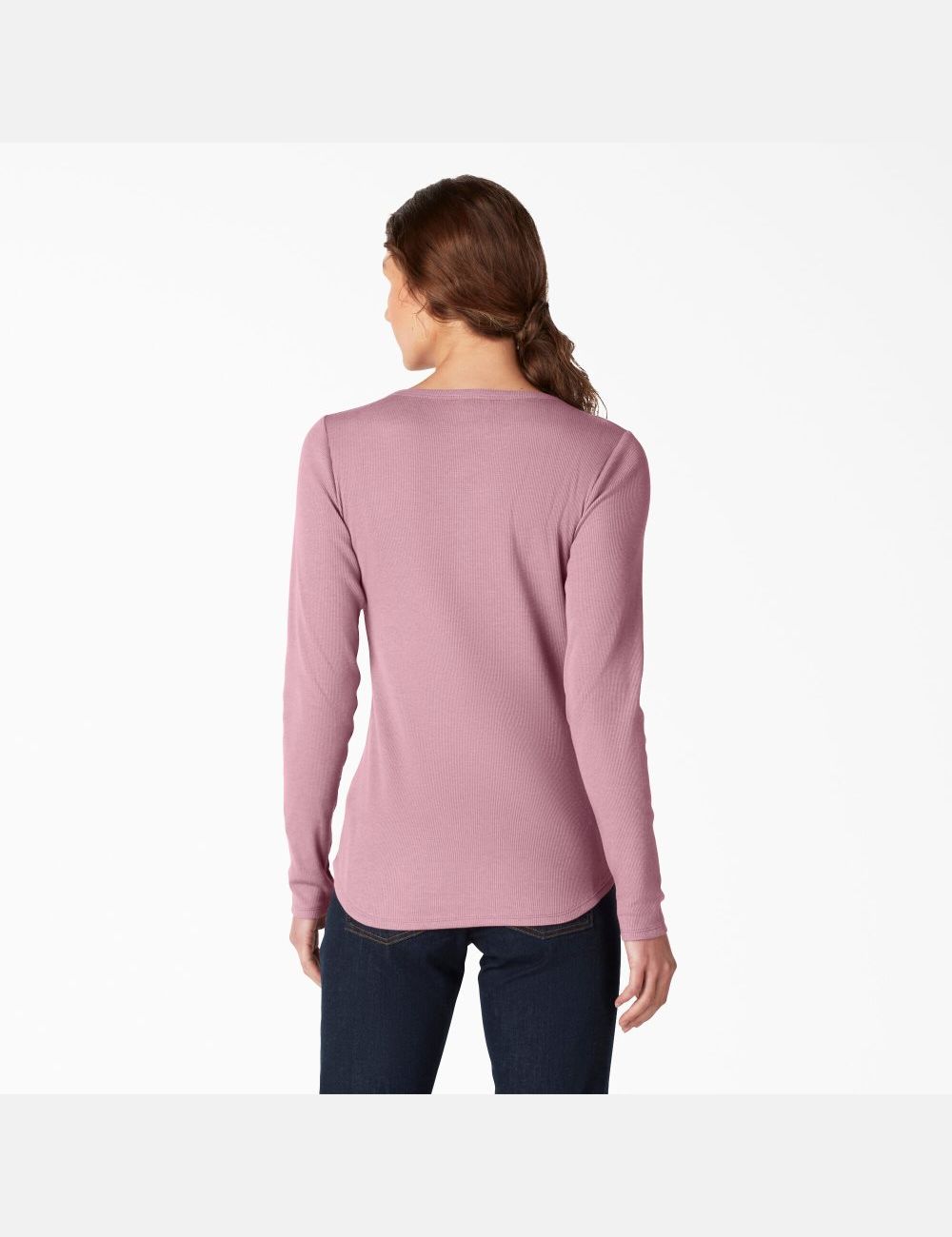 Dusty Orchid Dickies Henley Long Sleeve T-Shirts | 182GAZYBI