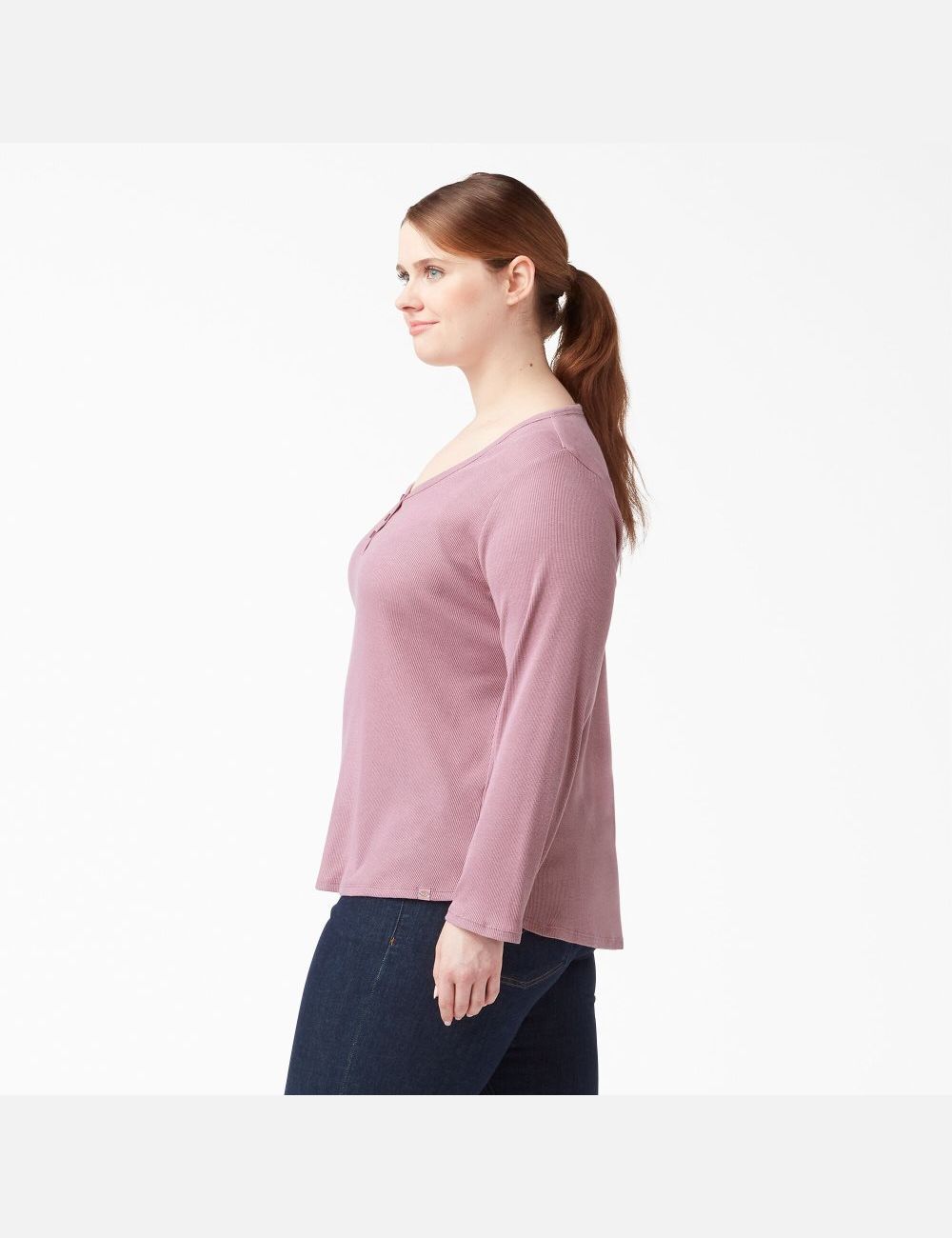 Dusty Orchid Dickies Plus Henley Tops | 740ENFABW