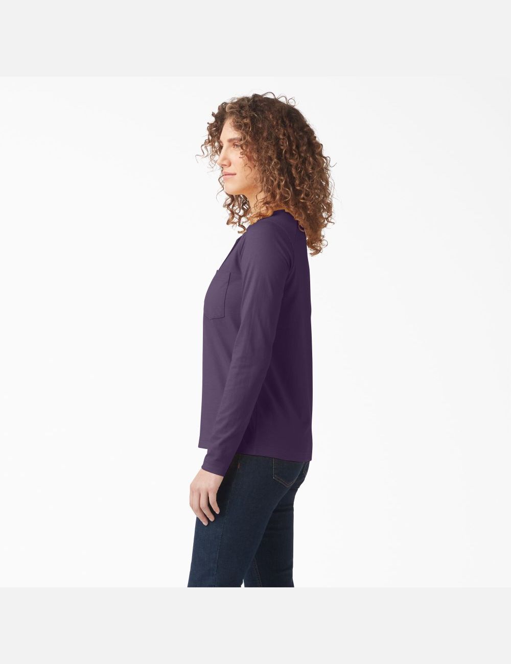 Dusty Purple Heather Dickies Heavyweight Henley Long Sleeve T-Shirts | 963TLHNUI