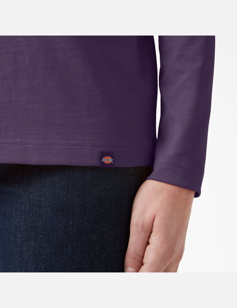 Dusty Purple Heather Dickies Heavyweight Henley Long Sleeve T-Shirts | 963TLHNUI