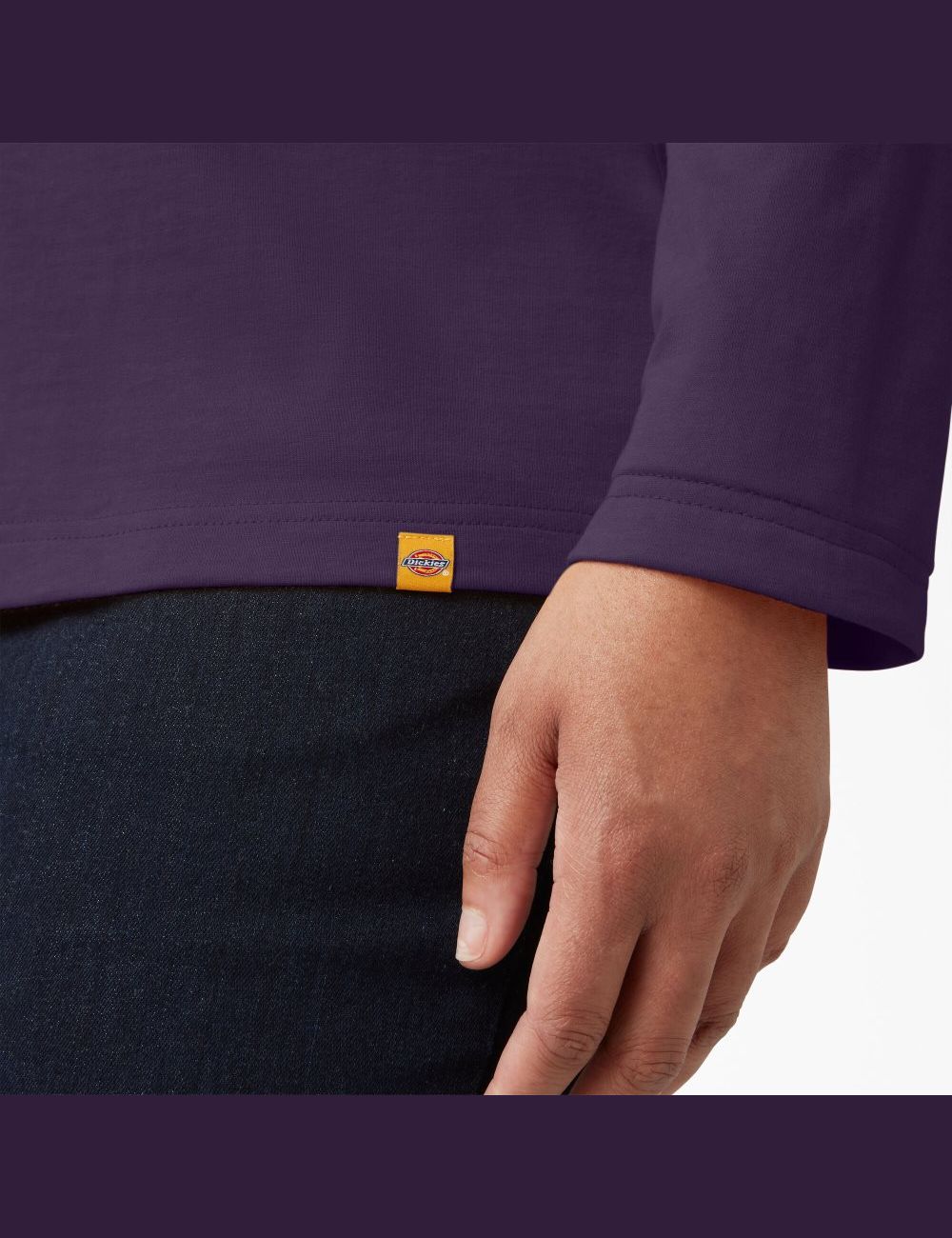 Dusty Purple Heather Dickies Plus Heavyweight Henley Long Sleeve T-Shirts | 234OGCKRW