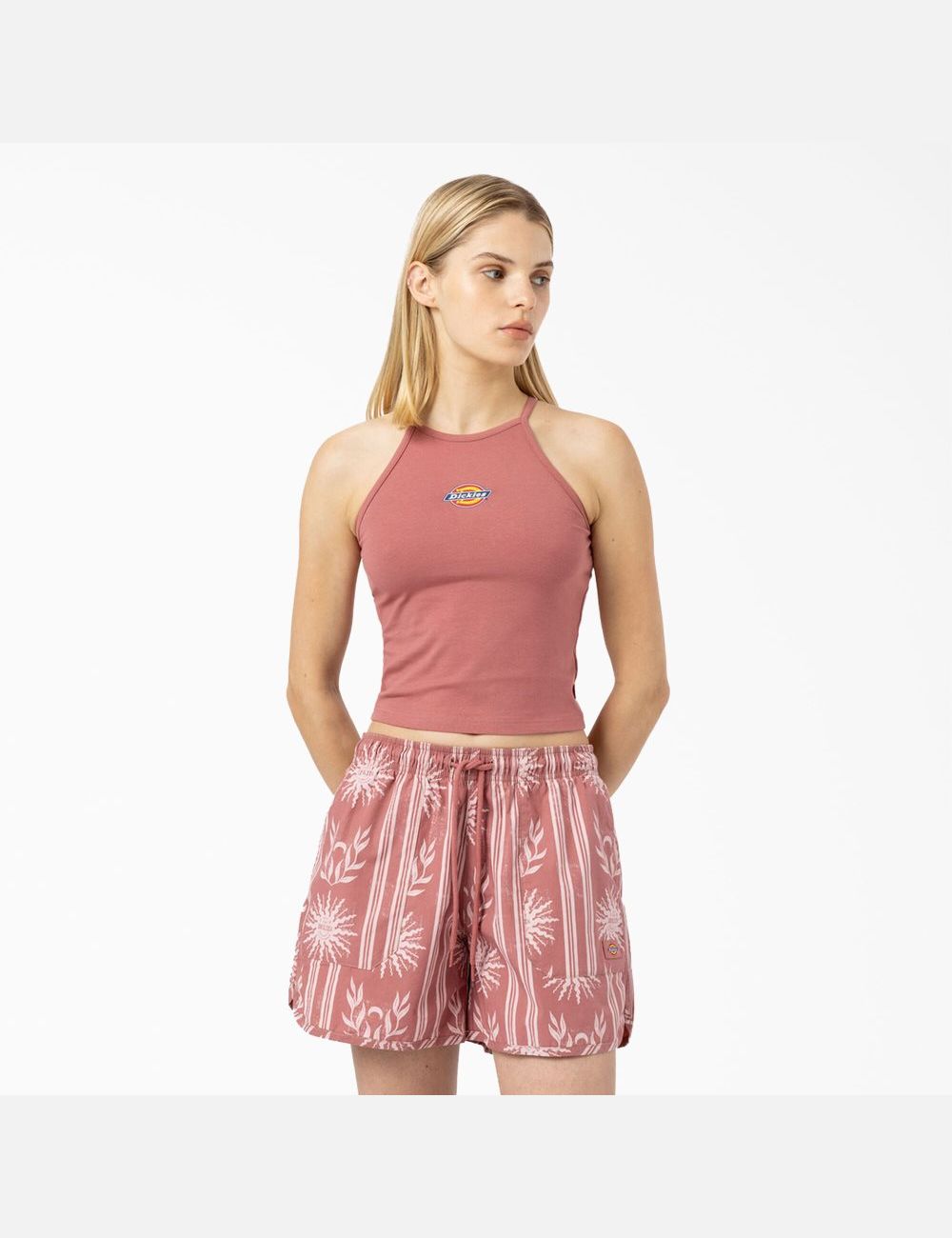 Dusty Rose Dickies Chain Lake Cropped Tank Top | 137DGTLHV