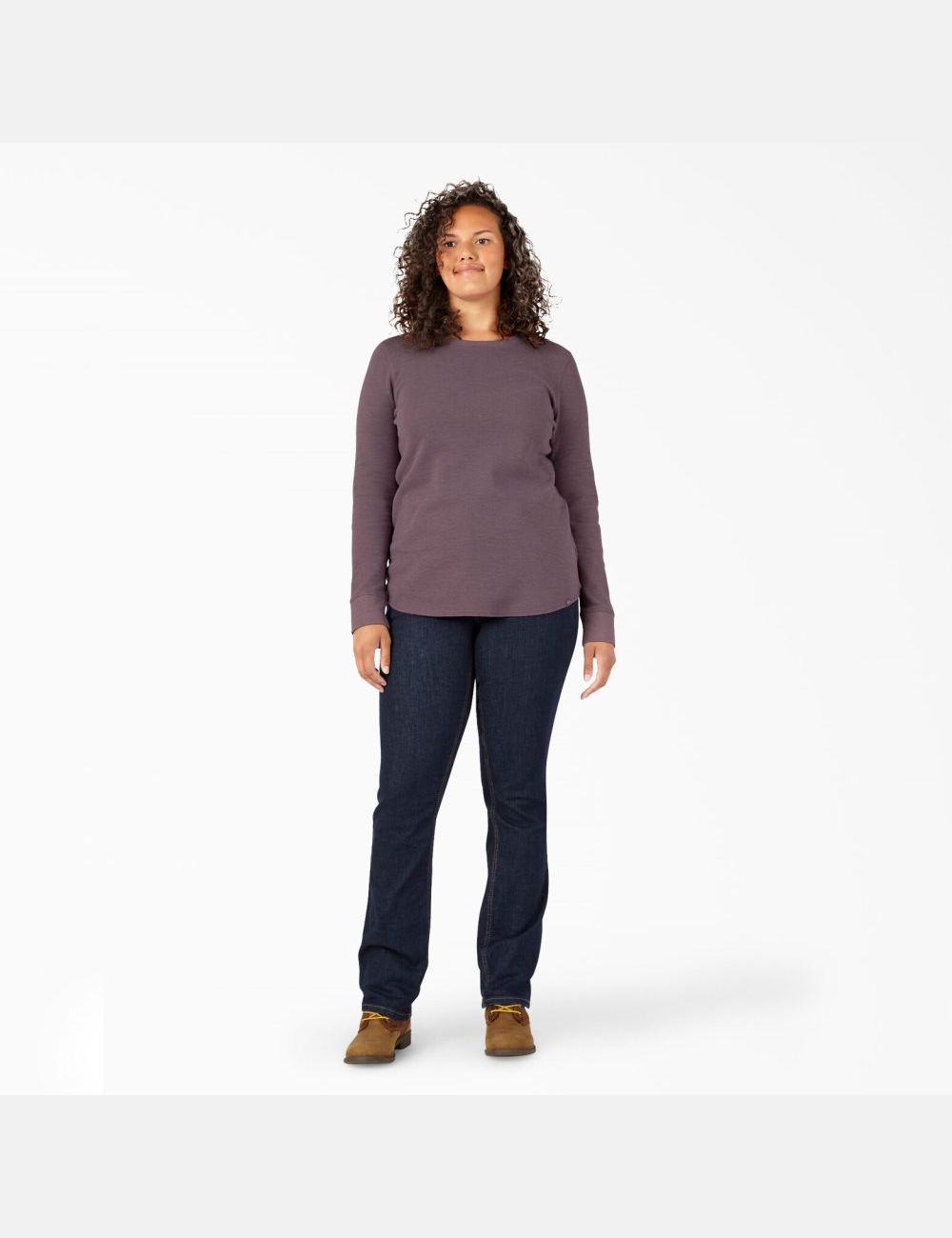 Dusty Violet Dickies Plus Thermal Long Sleeve T-Shirts | 154OVXACY