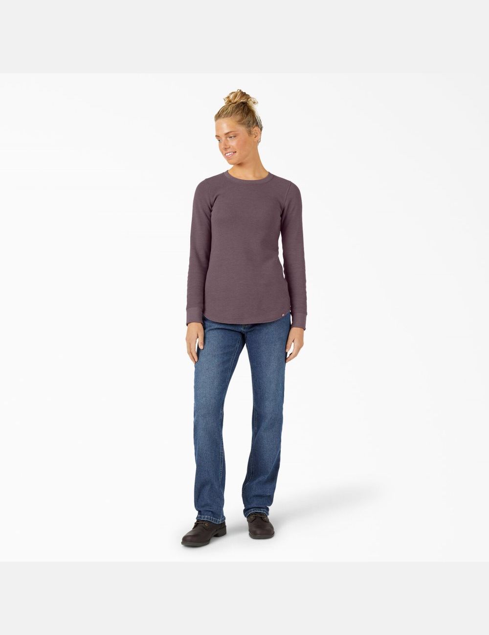 Dusty Violet Dickies Thermal Long Sleeve T-Shirts | 907BSOJLH