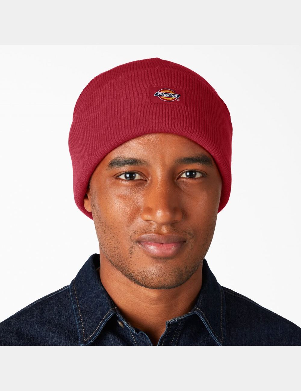 English Red Dickies Cuffed Knit Hats | 612JVFQKU