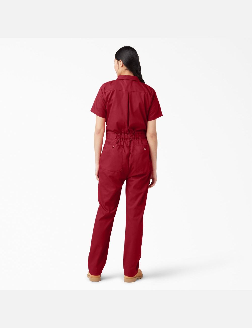 English Red Dickies FLEX Cooling Short Sleeve Coveralls | 018EYNSCK