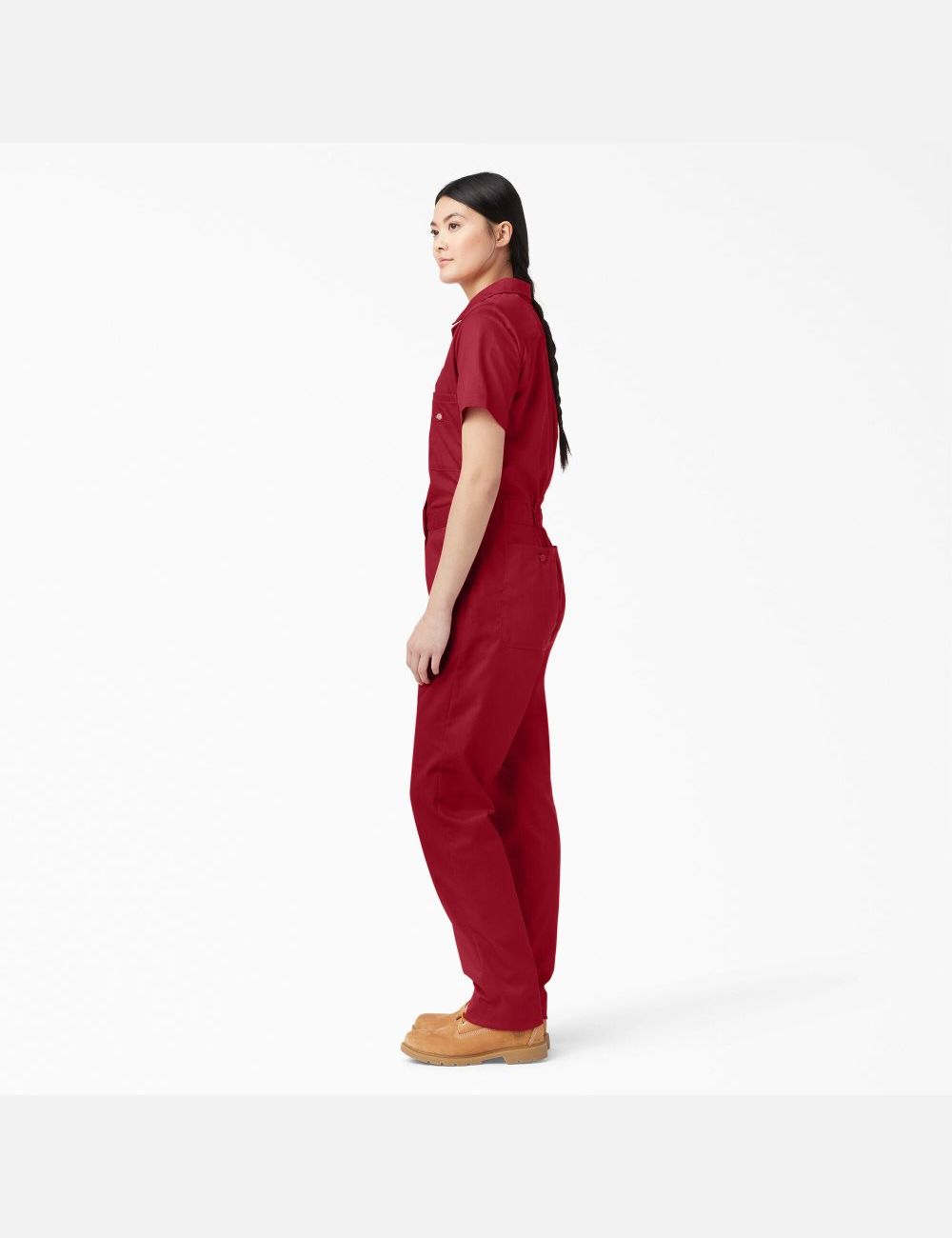 English Red Dickies FLEX Cooling Short Sleeve Coveralls | 018EYNSCK