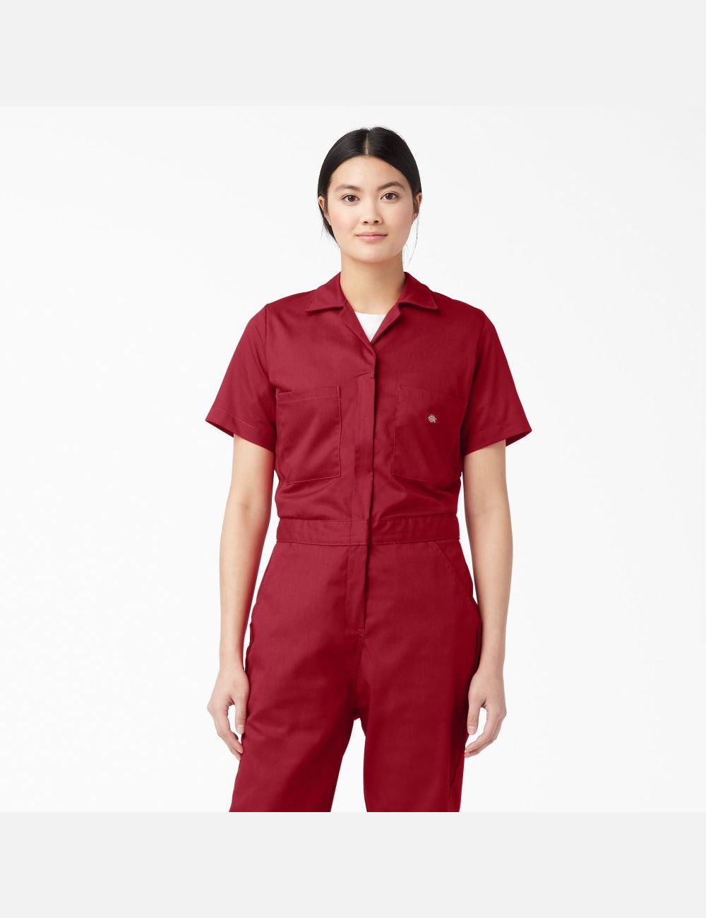 English Red Dickies FLEX Cooling Short Sleeve Coveralls | 018EYNSCK