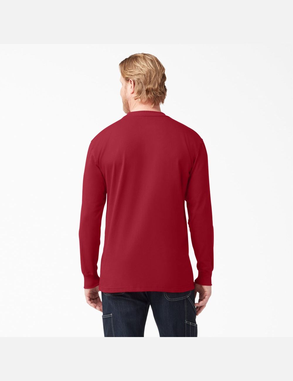 English Red Dickies Heavyweight Crew Neck Long Sleeve T-Shirts | 017EJKLPT