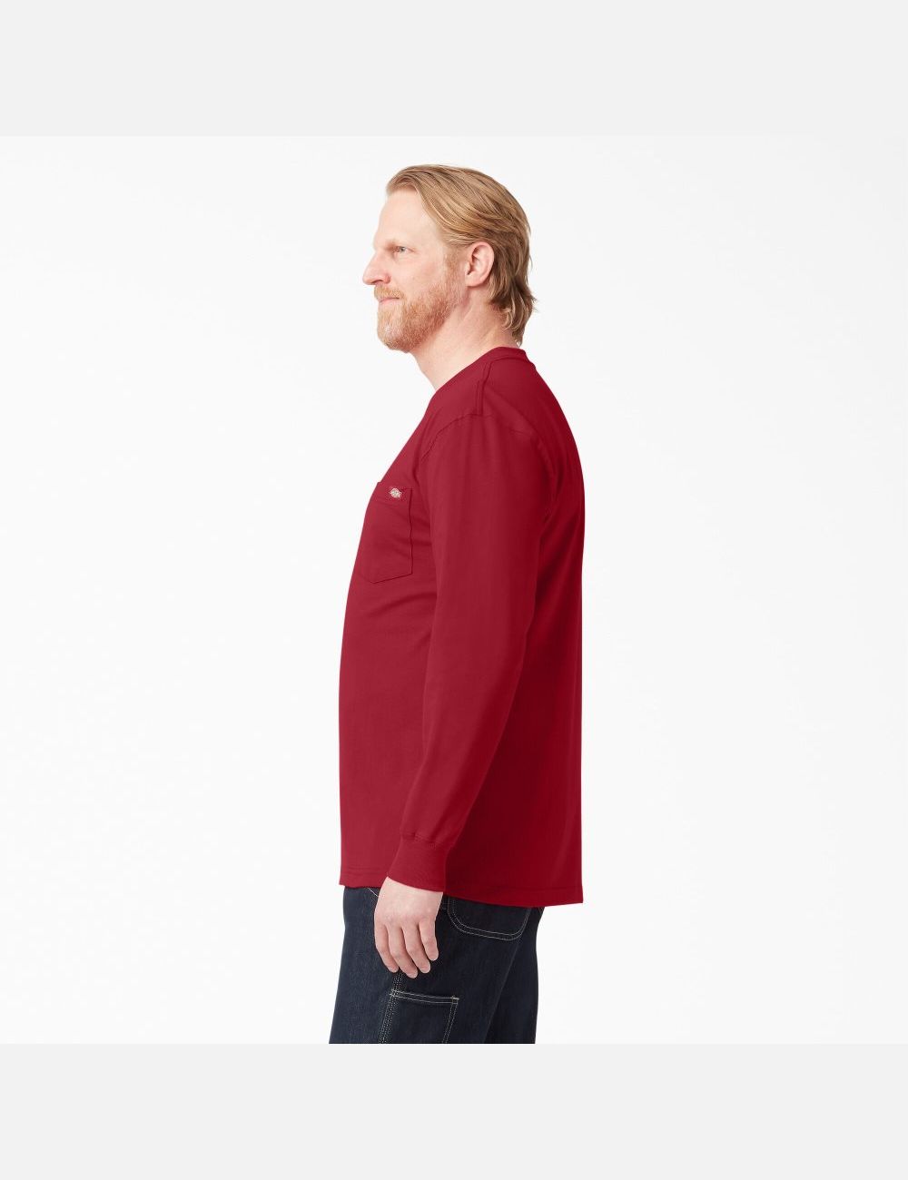 English Red Dickies Heavyweight Crew Neck Long Sleeve T-Shirts | 017EJKLPT