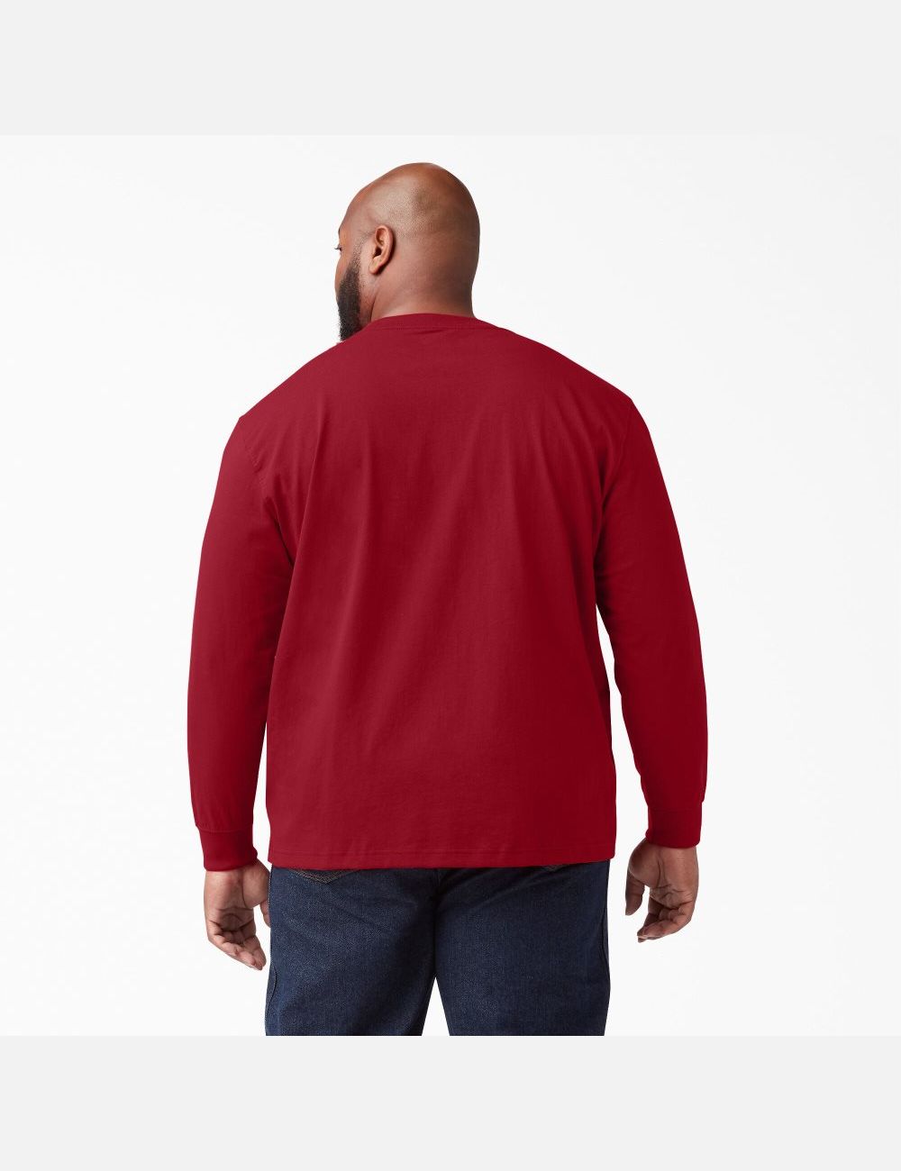 English Red Dickies Heavyweight Crew Neck Long Sleeve T-Shirts | 017EJKLPT