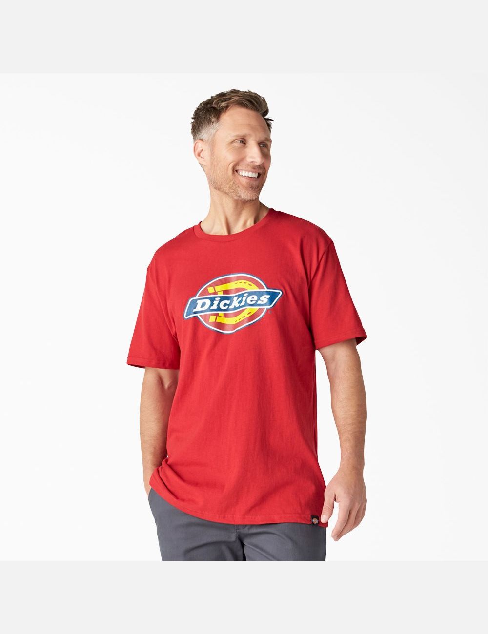 English Red Dickies Logo Graphic T-Shirts | 912UTJIFS