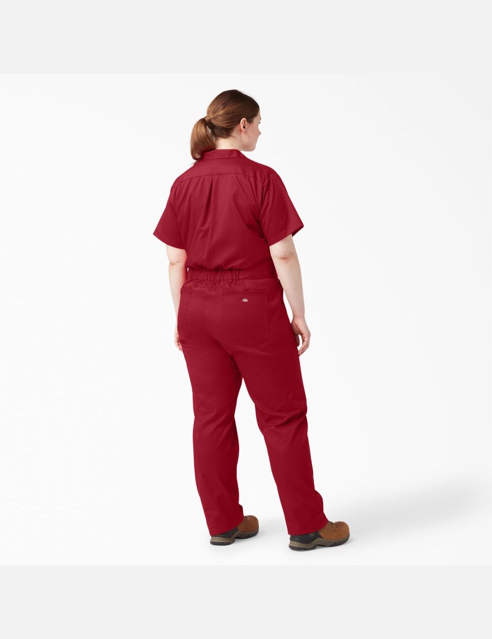 English Red Dickies Plus FLEX Cooling Short Sleeve Coveralls | 593ZVSDKU