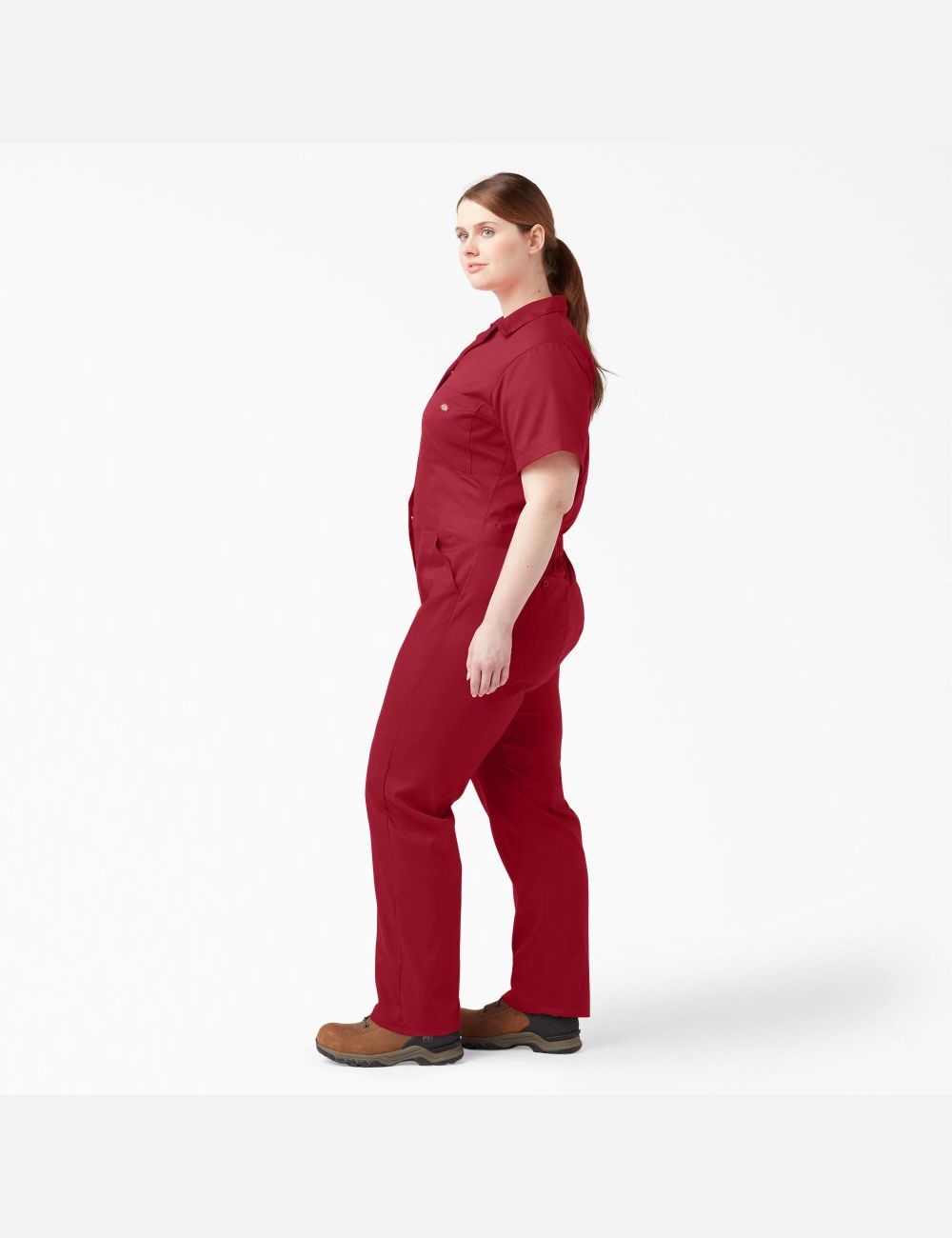 English Red Dickies Plus FLEX Cooling Short Sleeve Coveralls | 593ZVSDKU