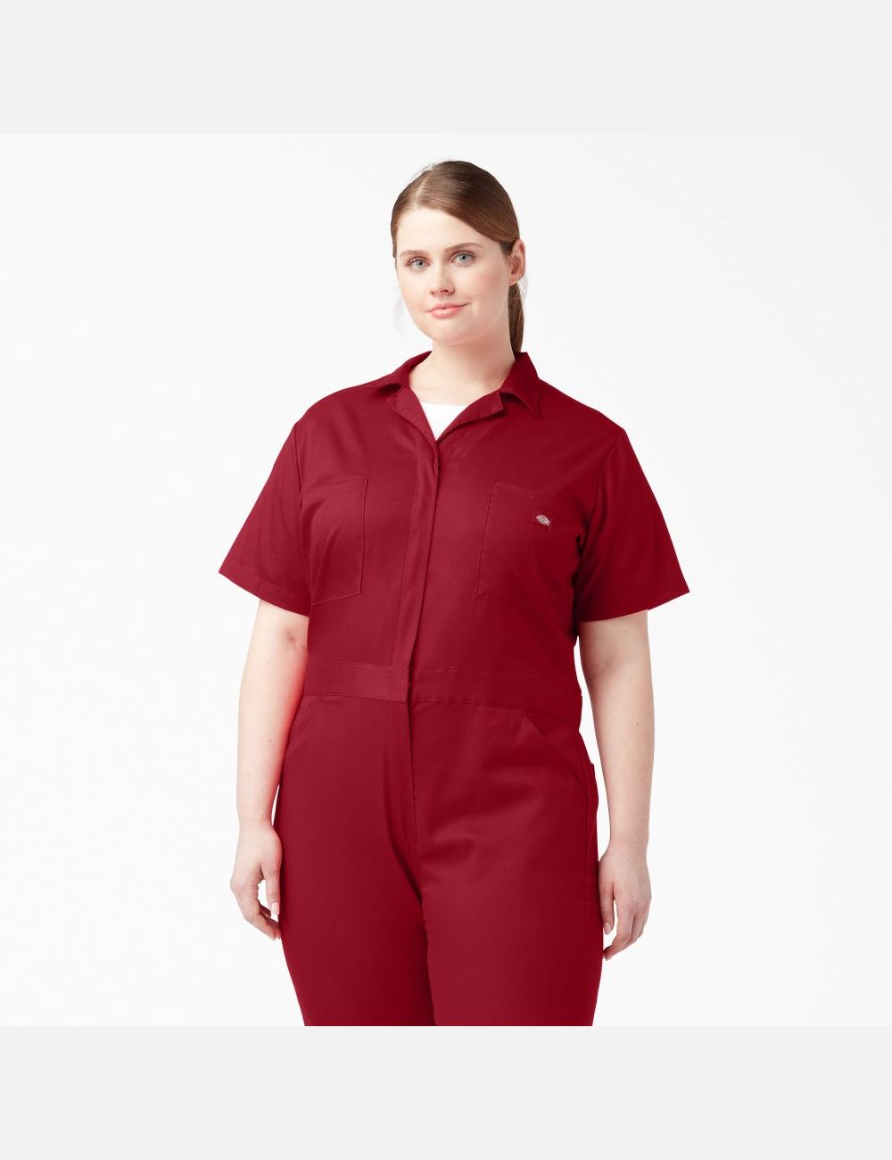 English Red Dickies Plus FLEX Cooling Short Sleeve Coveralls | 593ZVSDKU