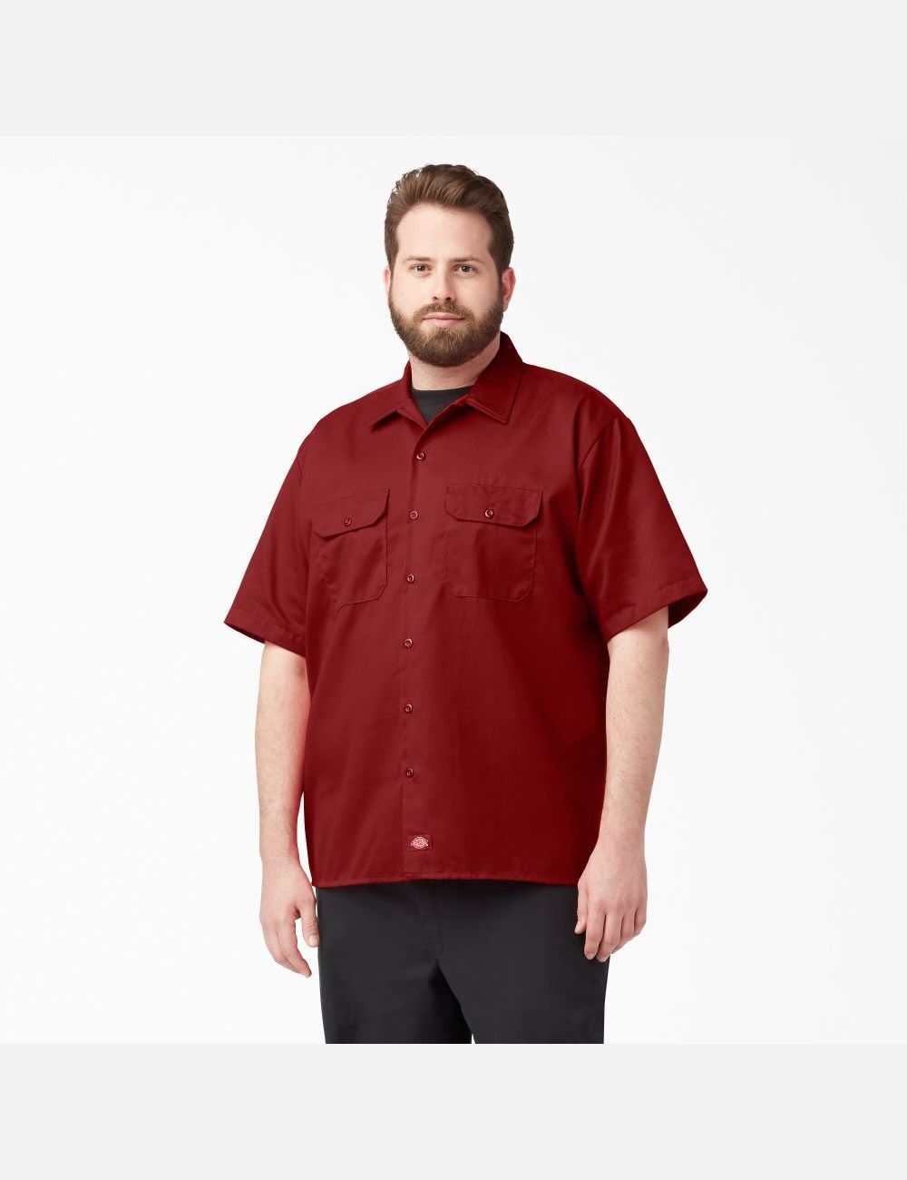 English Red Dickies Short Sleeve Shirts | 365CAHWKE