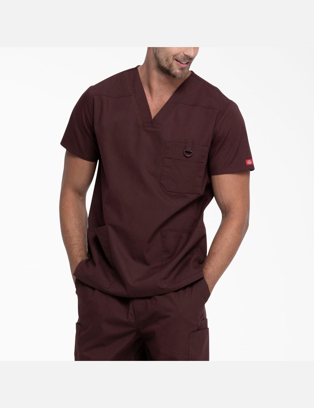 Espresso Dickies EDS Signature V-Neck Top Scrubs | 932DYRBAE